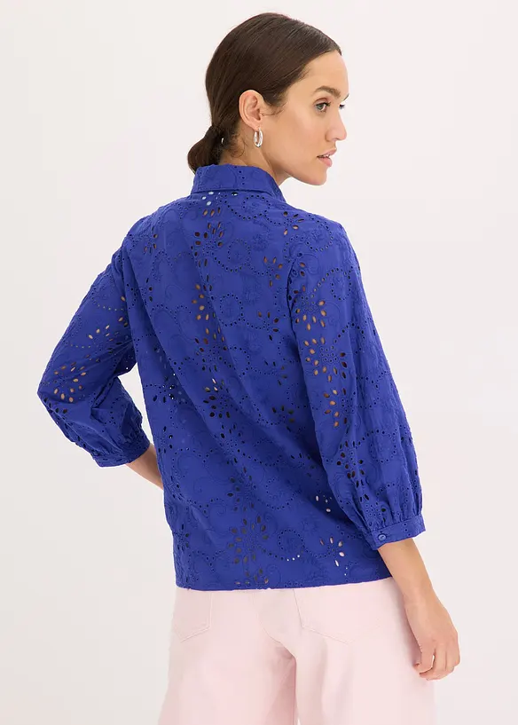 Bluse med hullbroderi, bonprix