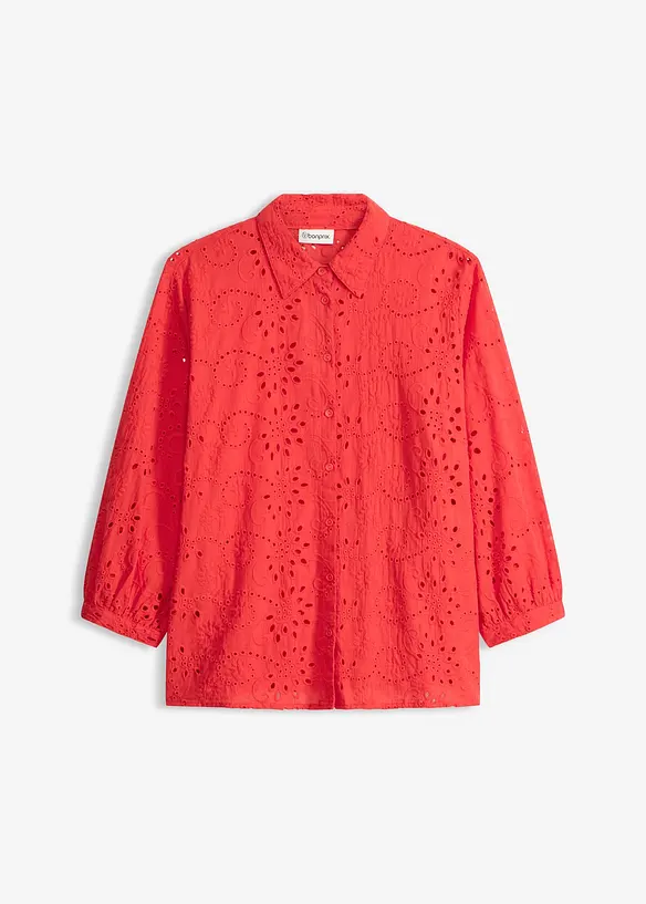 Bluse med hullbroderi, bonprix