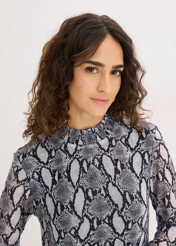 Midikjole i myk mesh, bonprix