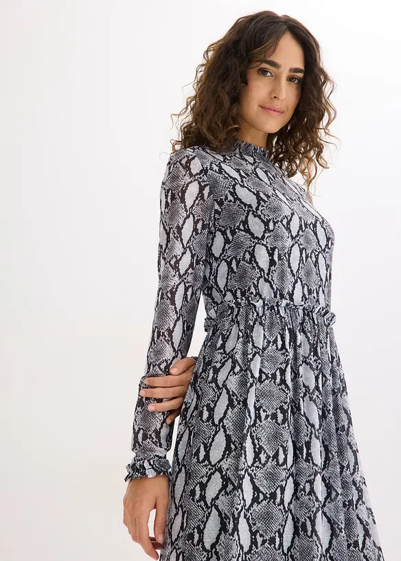 Midikjole i myk mesh, bonprix