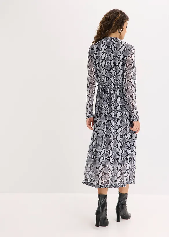 Midikjole i myk mesh, bonprix