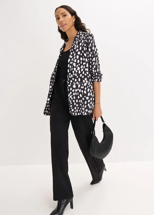 Lang blazer med trykk, bonprix