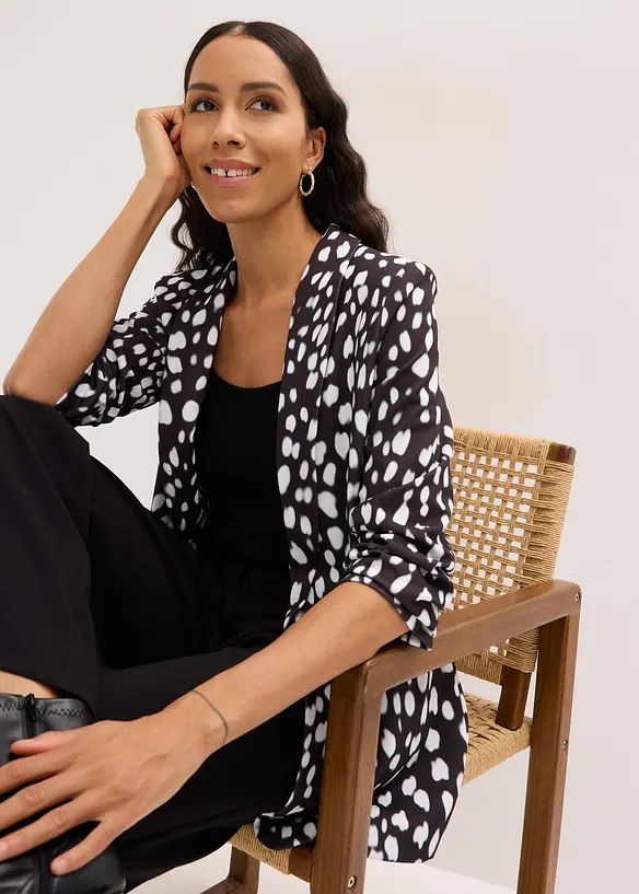 Lang blazer med trykk, bonprix