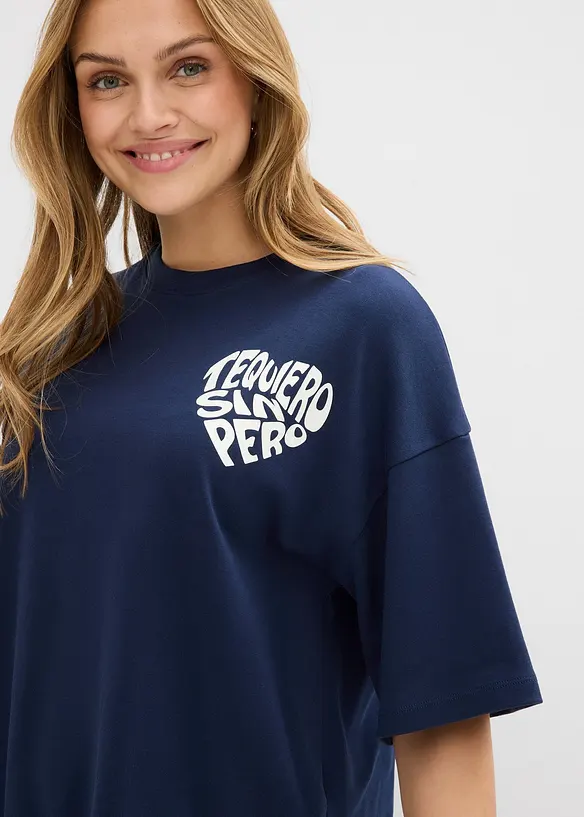 Boxy topp av formstabil bomull, bonprix