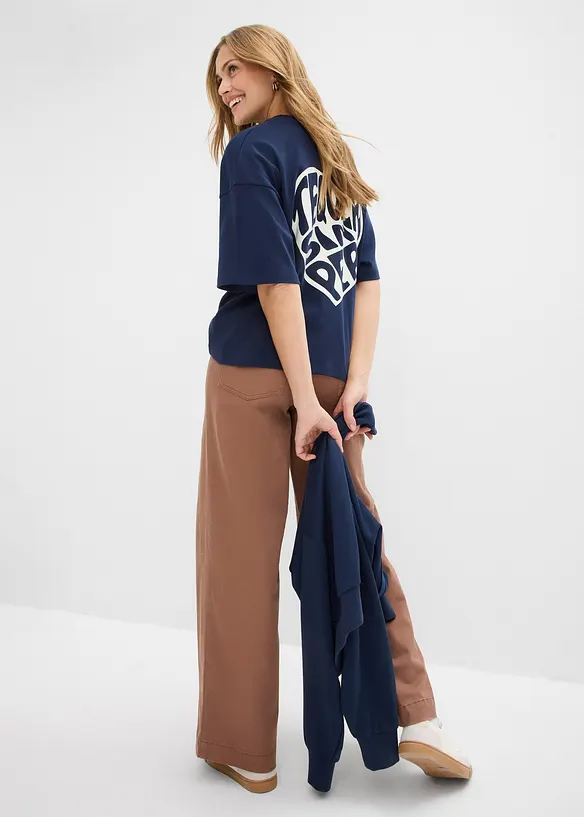 Boxy topp av formstabil bomull, bonprix