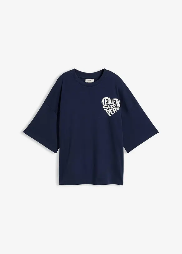 Boxy topp av formstabil bomull, bonprix