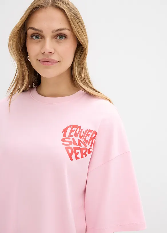 Boxy topp av formstabil bomull, bonprix