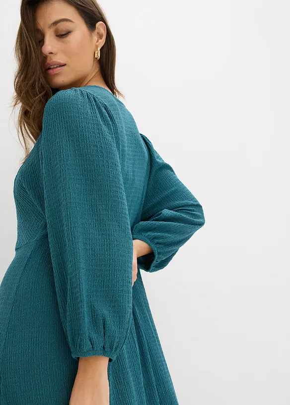 Midikjole i strukturert jersey, bonprix