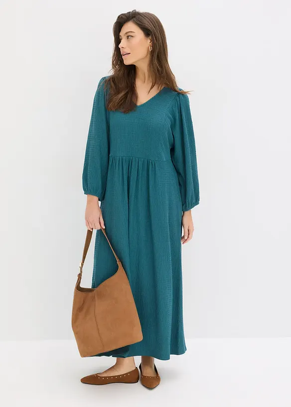 Midikjole i strukturert jersey, bonprix