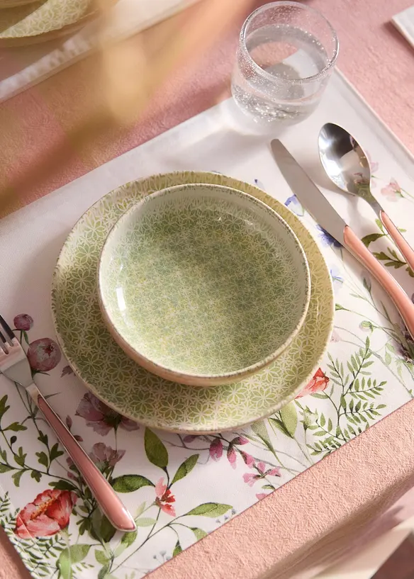 Bordbrikker med blomsterm&oslash;nster (4-pack), bonprix