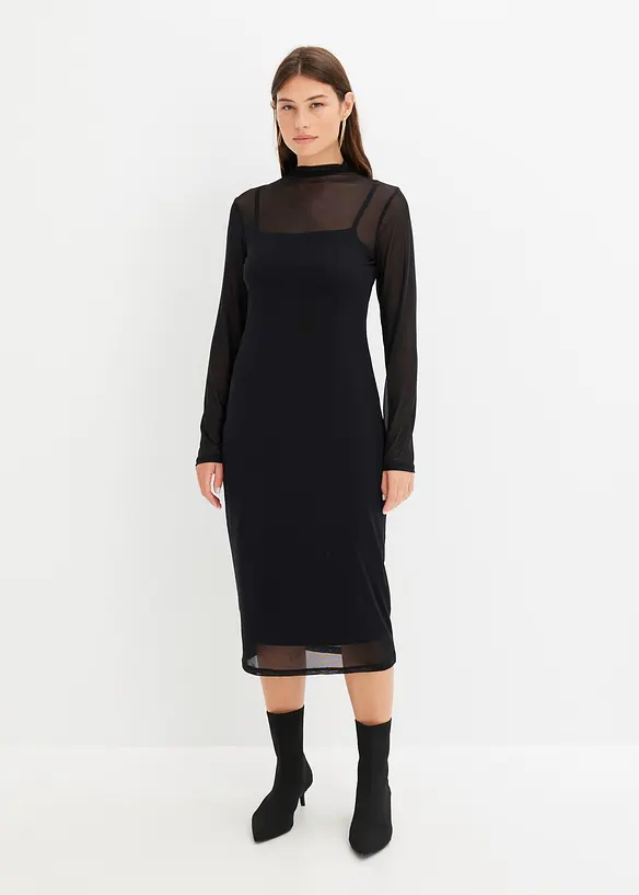 Jerseykjole med mesh, bonprix