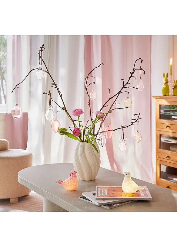 Hengende glasspynt -Harer- (6-pack), bonprix