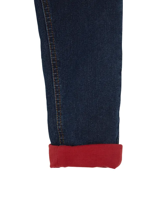 Termojeans med jerseyf&ocirc;r til gutt, bonprix