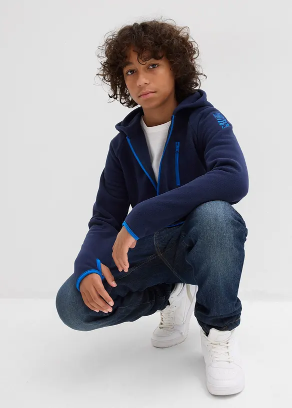 Fleecejakke med kontrastdetaljer, bonprix