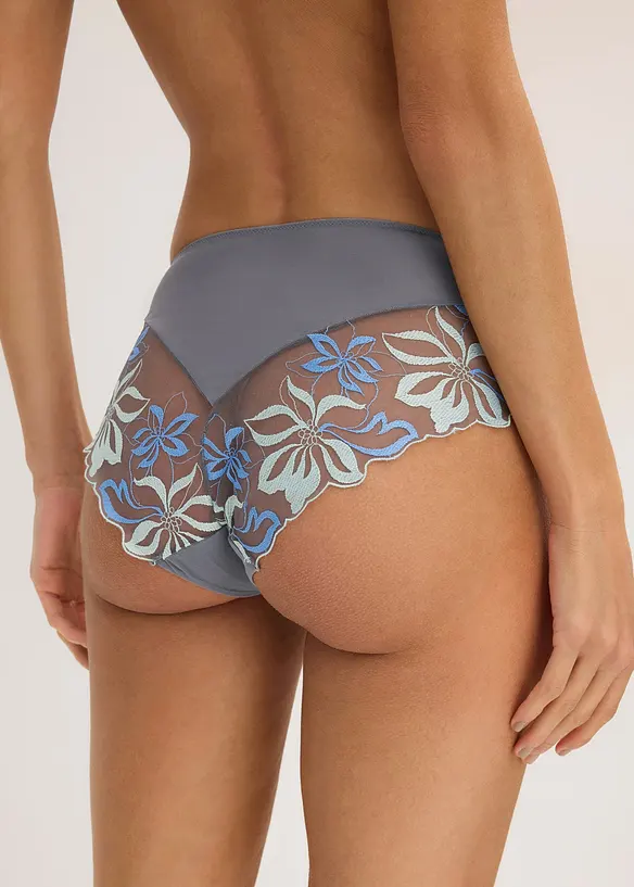 Hipstertruse med nydelige broderier, bonprix