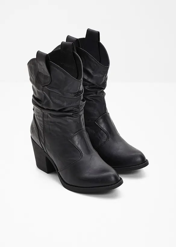 Cowboyboots med rynket skaft, bonprix
