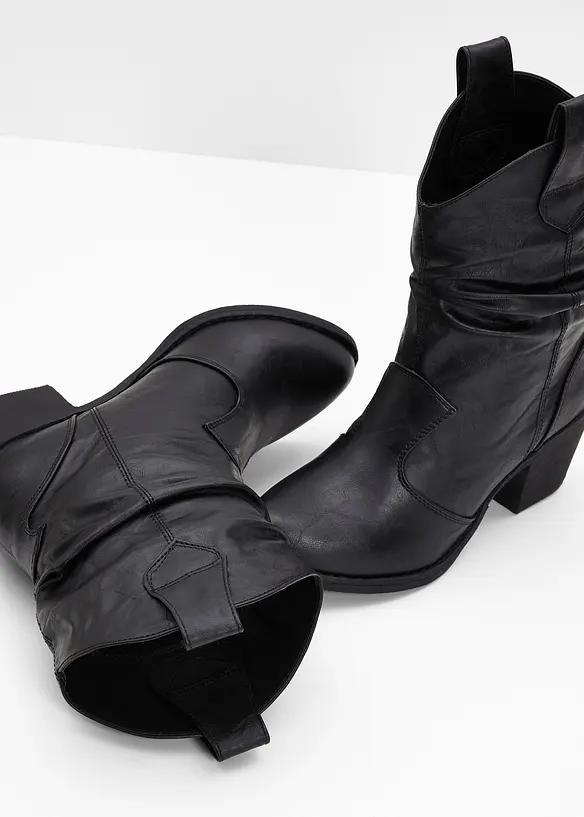 Cowboyboots med rynket skaft, bonprix