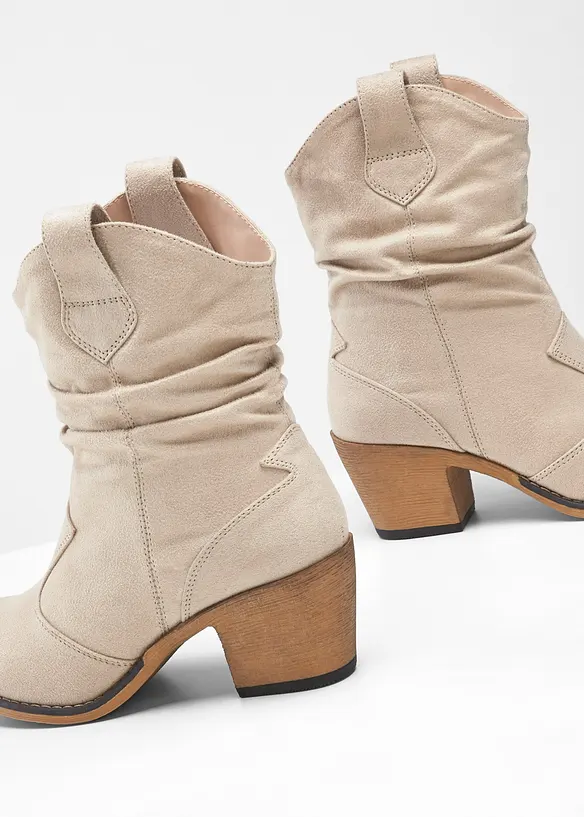 Cowboyboots med rynket skaft, bonprix