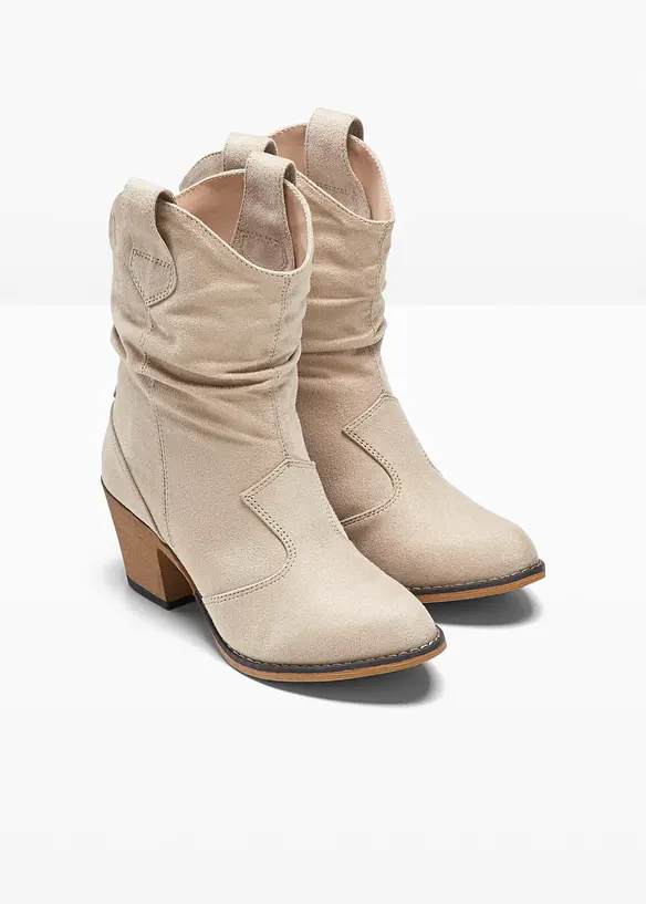 Cowboyboots med rynket skaft, bonprix