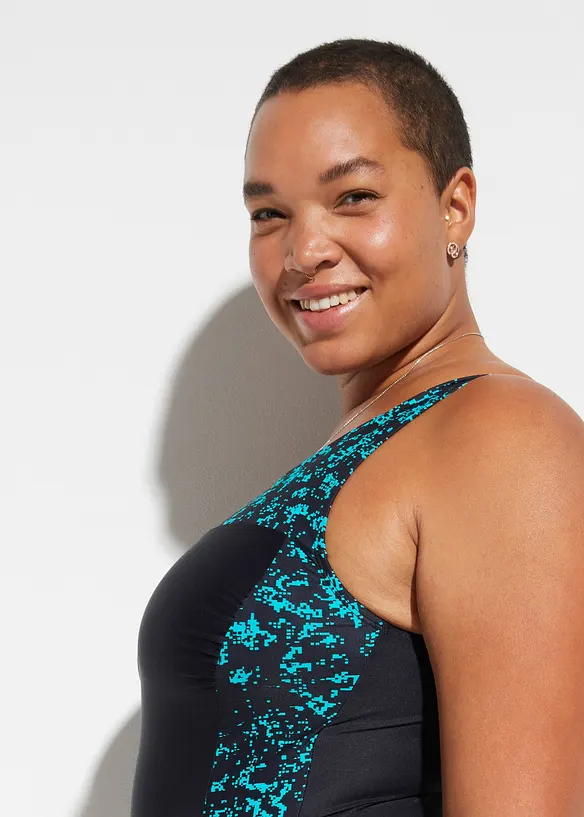 Shape-badedrakt med firkantet utringning, middels formende, bonprix