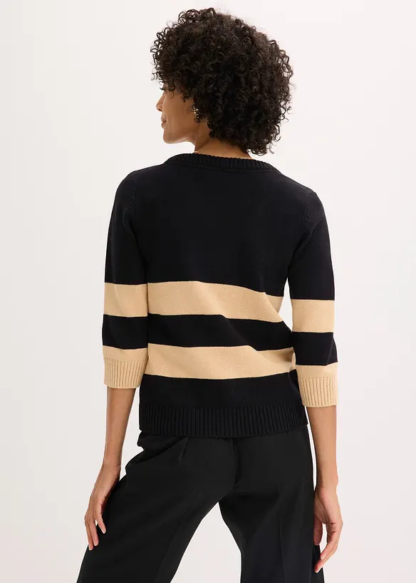 Cardigan med striper, bonprix