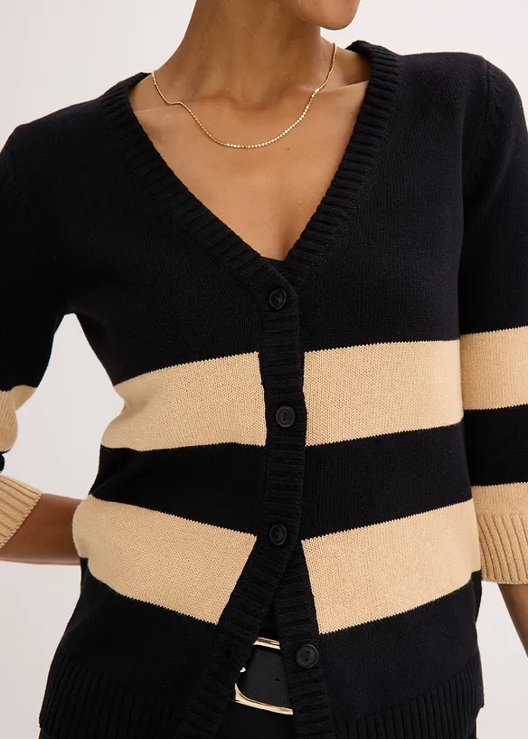 Cardigan med striper, bonprix