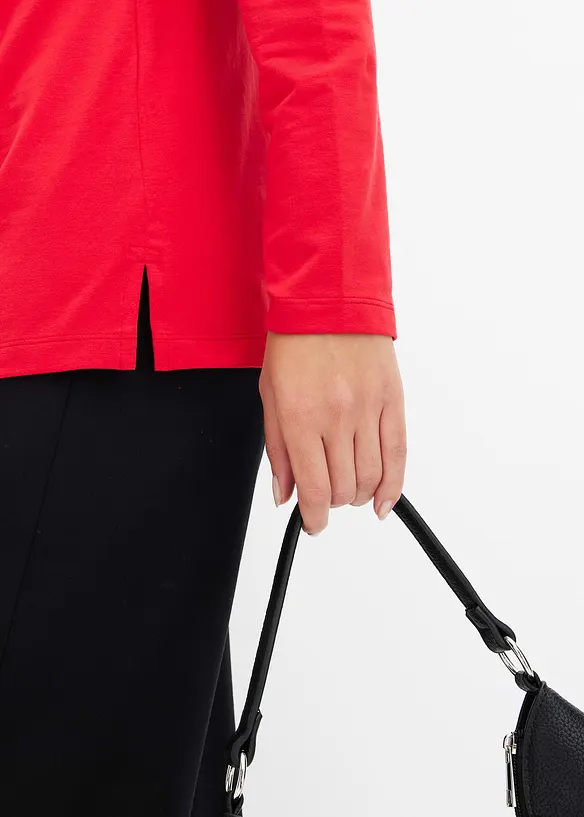 Langermet topp med maljer, bonprix