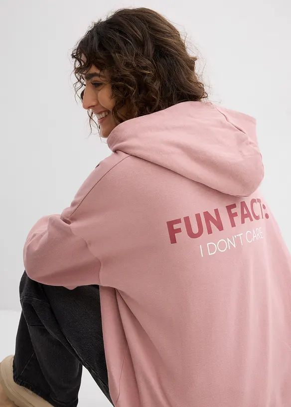 Oversized hettegenser i 100% &oslash;kologisk bomull, bonprix