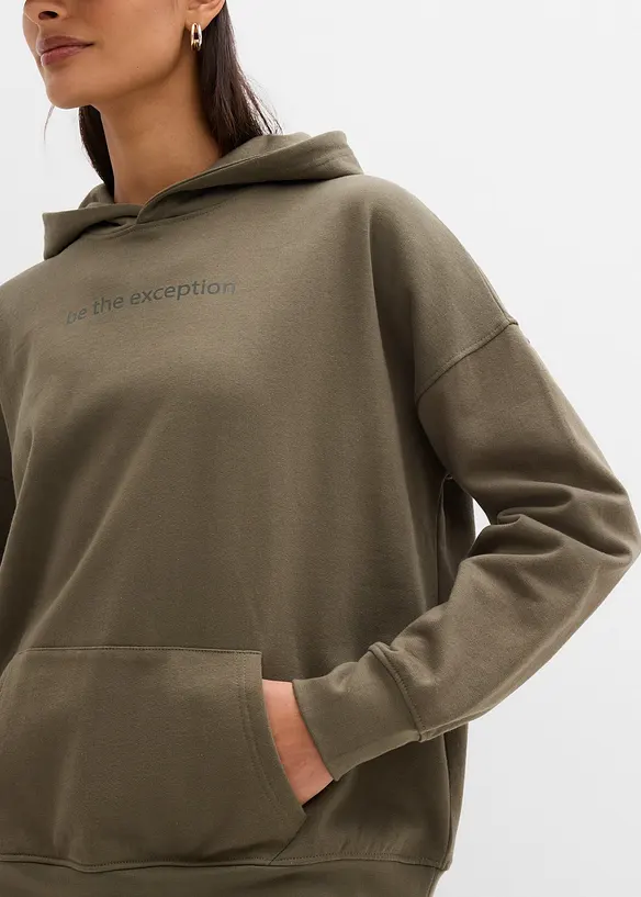 Oversized hettegenser i 100% &oslash;kologisk bomull, bonprix