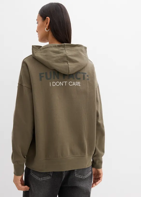 Oversized hettegenser i 100% &oslash;kologisk bomull, bonprix