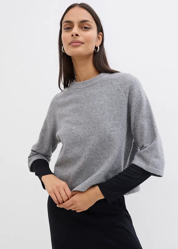Oversized strikketopp, bonprix
