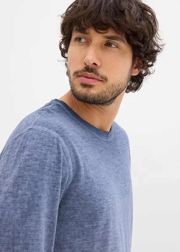 Langermet topp i &oslash;kologisk bomull (2-pack), bonprix