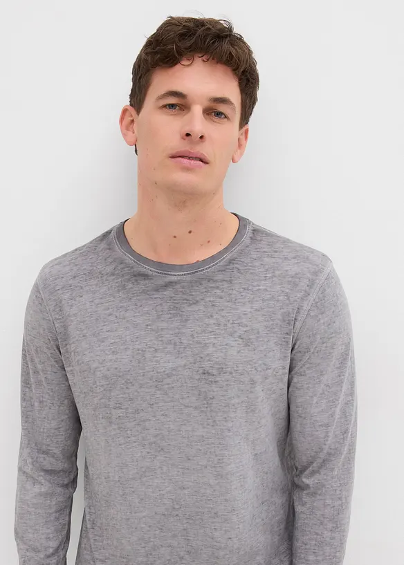 Langermet topp i &oslash;kologisk bomull (2-pack), bonprix