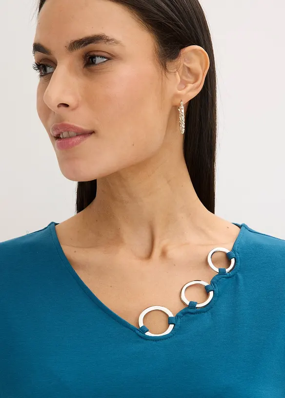 Langermet topp med maljer, bonprix