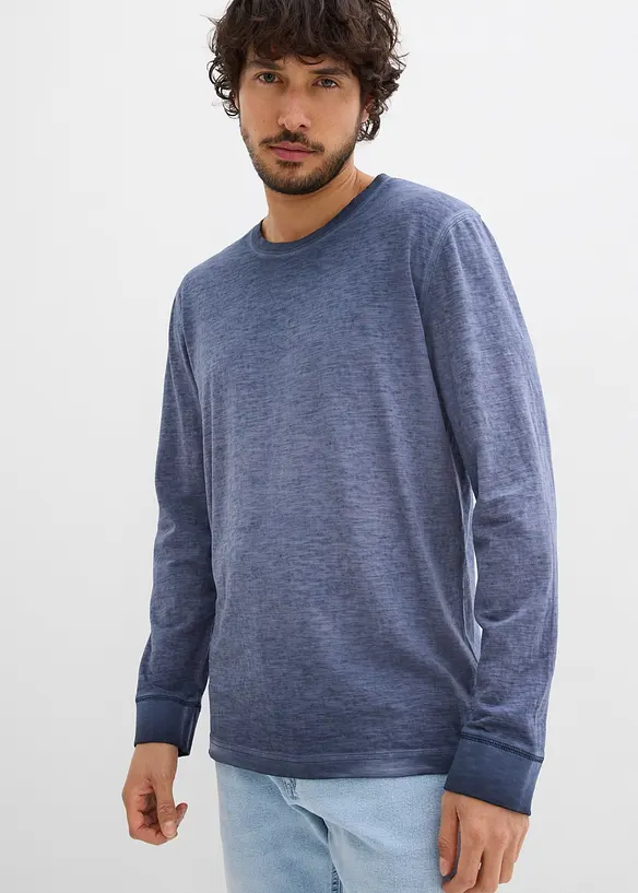 Langermet topp i &oslash;kologisk bomull (2-pack), bonprix