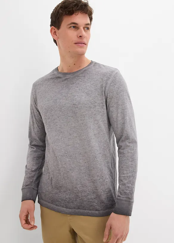 Langermet topp i &oslash;kologisk bomull (2-pack), bonprix