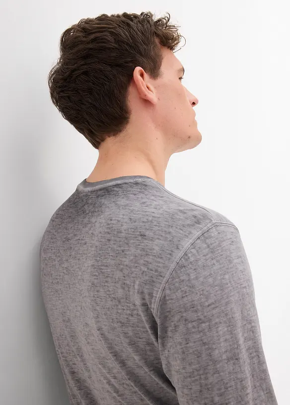 Langermet topp i &oslash;kologisk bomull (2-pack), bonprix