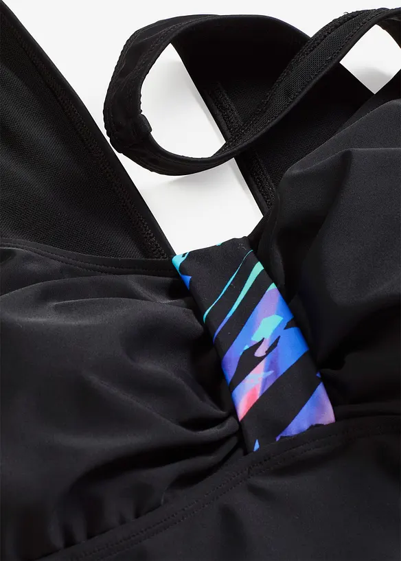 Shape-badedrakt med m&oslash;nstrede innfellinger, middels formende, bonprix