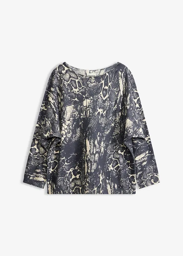 Genser med flaggermusermer og slangem&oslash;nster, bonprix