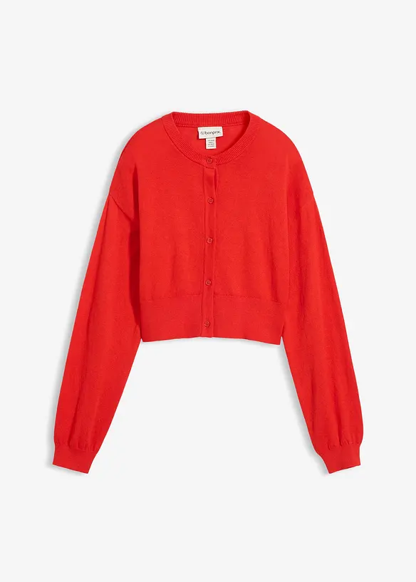 Kort cardigan med silke, bonprix