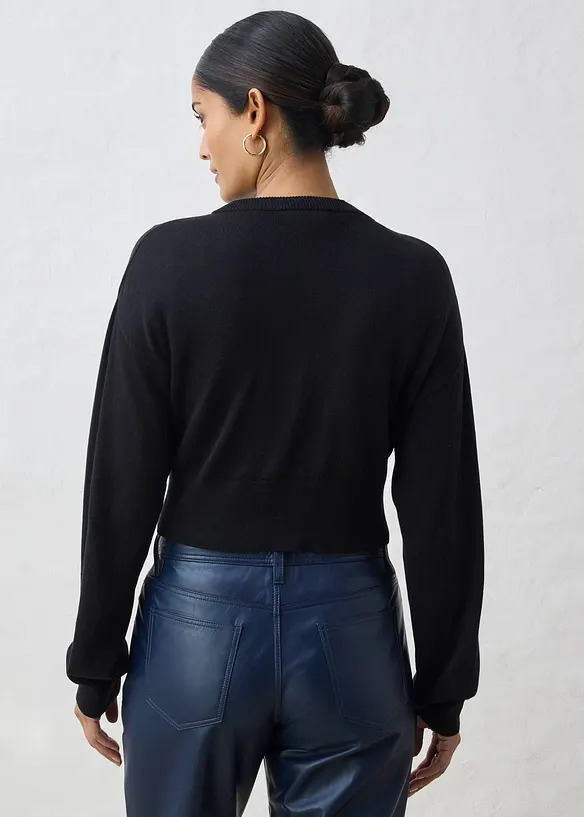 Cardigan med silke, bonprix