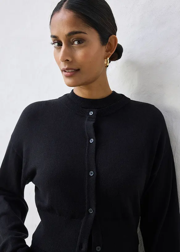 Cardigan med silke, bonprix