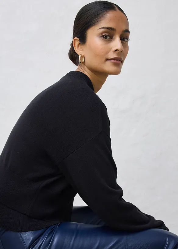 Cardigan med silke, bonprix