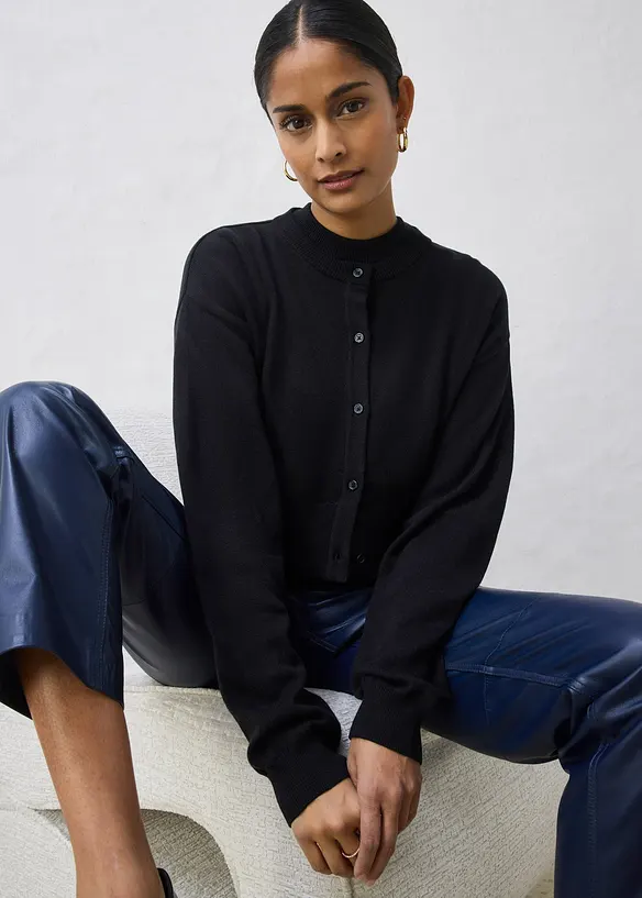 Cardigan med silke, bonprix