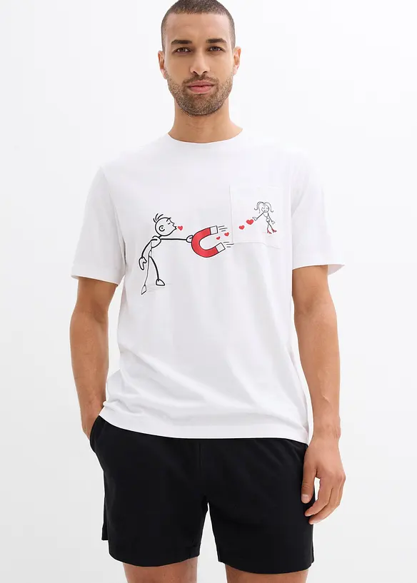 Kort pyjamas i myk bomull, bonprix