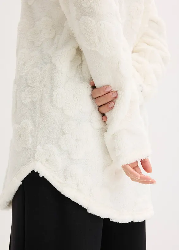 Lang, oversized genser med hjertem&oslash;nster, bonprix