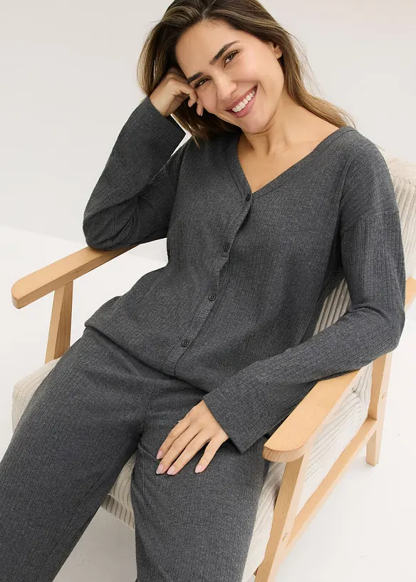 Kosedress i mykt, ribbet materiale, bonprix