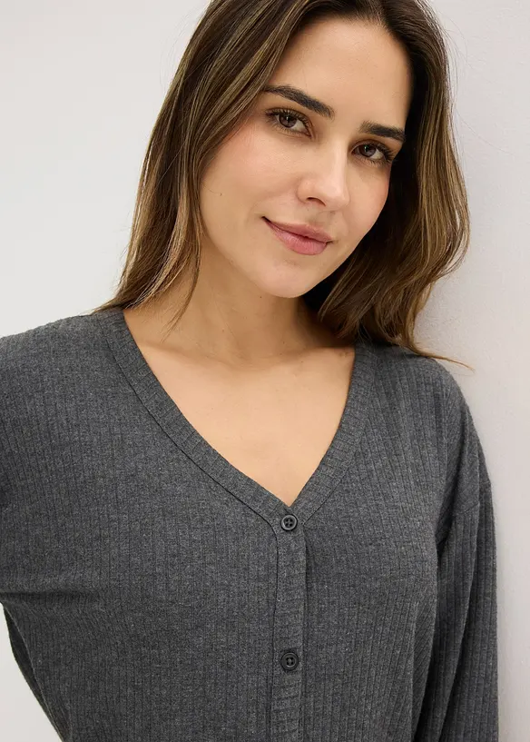 Kosedress i mykt, ribbet materiale, bonprix