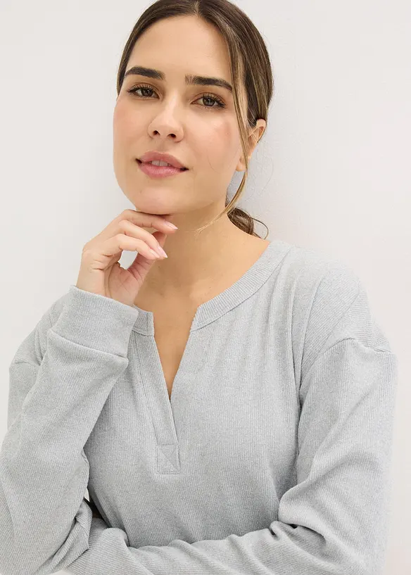 Loungekjole i mykt ribbemateriale, bonprix