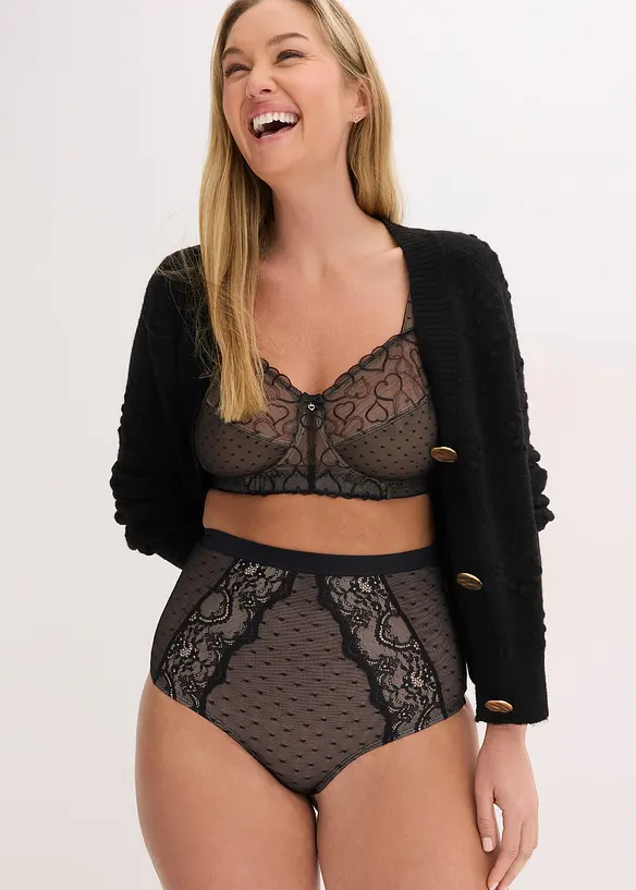 Shape-stringtruse med blonder, middels formende, bonprix